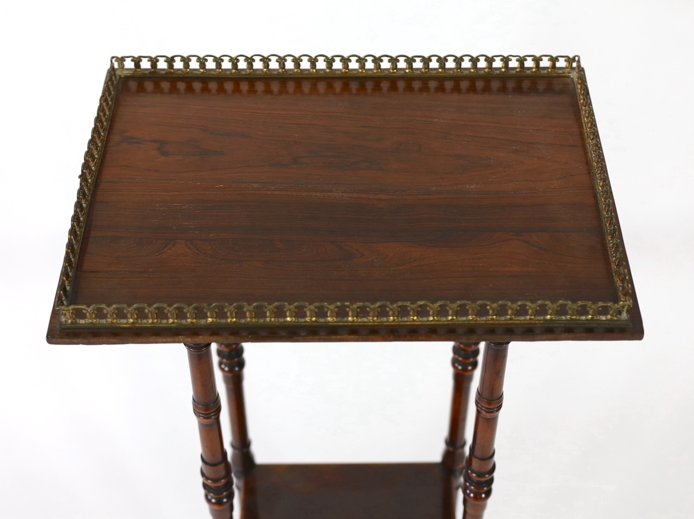 An early Victorian rosewood etagere